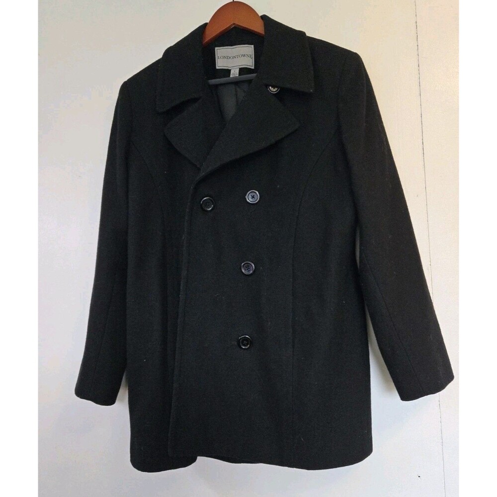 Londontown Coat Womens‎ L Black Wool Blend Winter Old Money Classy Timeless